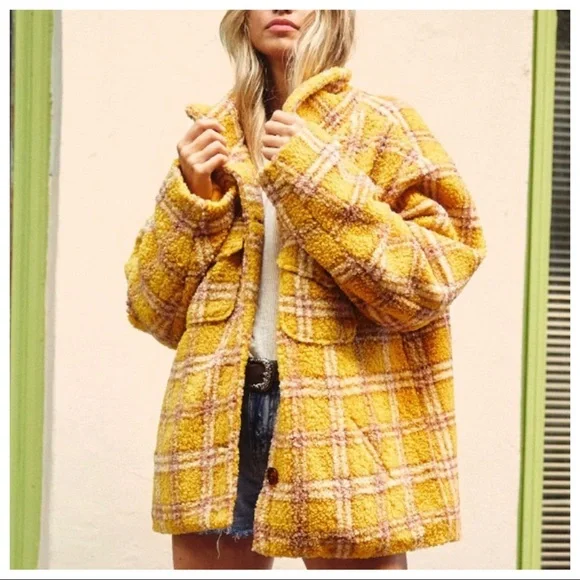 #02 Julia Warm and cozy Plaid Teddy Jacket - Picture 8 of 10